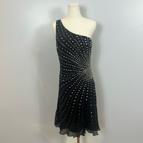 Scala Vintage Black Short Silk Dress - Picture 3 of 16